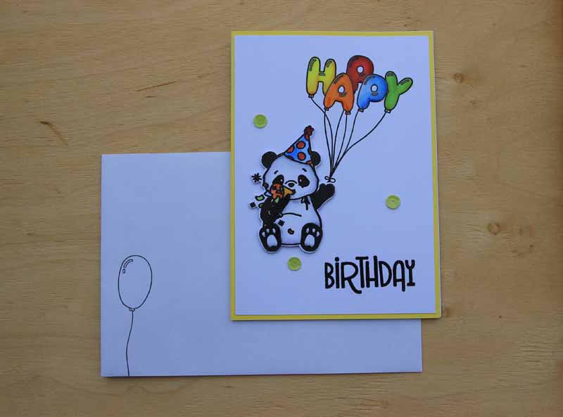 Panda mit Ballonen Happy Birthday